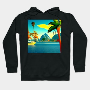 Cruise Ship Entering The Harbor Of A Tropical Island Hoodie